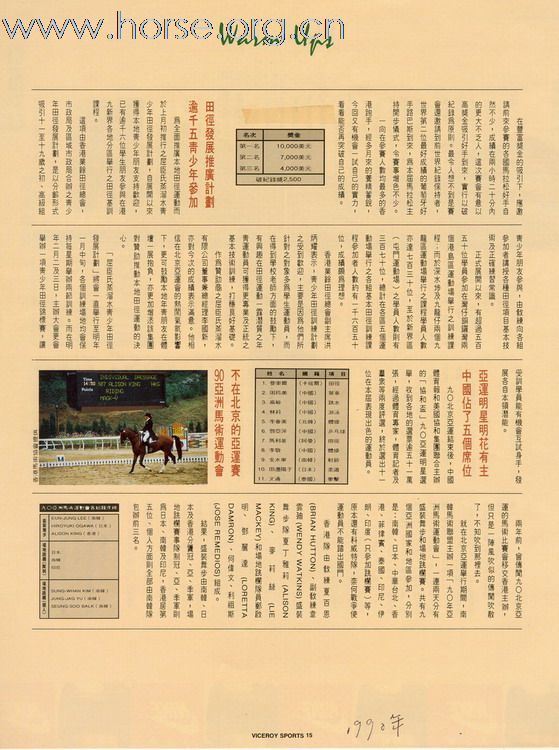 1992年，一本體育雜誌"VICEROY"這樣說