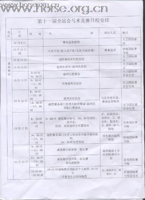 2009年全国马术盛装舞步锦标赛10月30日--11月1日青岛开赛